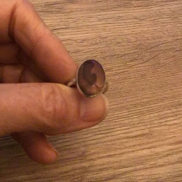 Ring, Chocolate Brown Agate & Sterling Silver Ring, size 7.5, NEW, Handmade - Picture 4 of 8